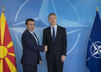 NATO Secretary General Jens Stoltenberg and the Prime Minister of the former Yugoslav Republic of Macedonia, Zoran Zaev