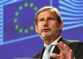 EU Commissioner in charge of European Neighbourhood Policy and Enlargement Negotiations  Johannes Hahn addresses a press conference in view of the Western Balkans Summit and the Eastern Partnership Summit at the European Commission in Brussels on June 12, 2017. / AFP PHOTO / EMMANUEL DUNAND        (Photo credit should read EMMANUEL DUNAND/AFP/Getty Images)