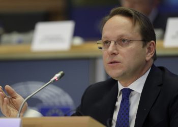 epa07994871 European Commissioner-designate in charge of neighborhood and enlargement policy, Oliver Varhelyi from Hungary during his hearing before the European Parliament in Brussels, Belgium, 14 November 2019.  EPA-EFE/OLIVIER HOSLET