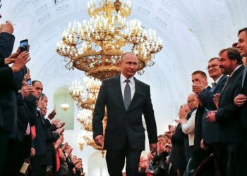 Russian President Vladimir Putin walks before an inauguration ceremony at the Kremlin in Moscow, Russia May 7, 2018. Alexander Zemlianichenko/Pool via REUTERS     TPX IMAGES OF THE DAY - RC1FC92C63D0