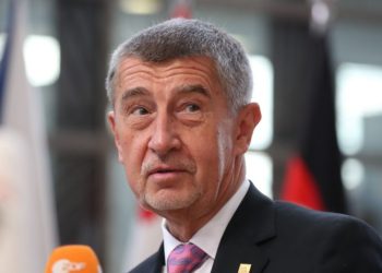 Czech Republic's Prime Minister Andrej Babis addresses media representatives as he arrives for the second day of a special European Council summit in Brussels on February 21, 2020, held to discuss the next long-term budget of the European Union (EU). (Photo by Aris Oikonomou / AFP) (Photo by ARIS OIKONOMOU/AFP via Getty Images)