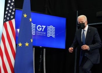 U.S. President Joe Biden arrives for a news conference at the end of the G7 summit, at Cornwall Airport Newquay, Britain, June 13, 2021. REUTERS/Kevin Lamarque