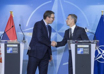 NATO Secretary General Jens Stoltenberg and the President of the Republic of Serbia Aleksandar Vucic.