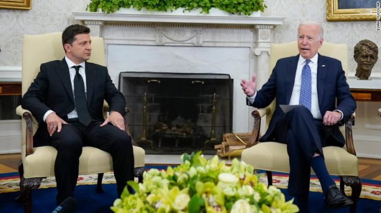 President Joe Biden meets with Ukrainian President Volodymyr Zelenskyy in the Oval Office of the White House, Wednesday, Sept. 1, 2021, in Washington. (AP Photo/Evan Vucci)