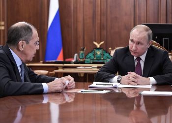 MOSCOW, RUSSIA - FEBRUARY 2, 2019: Russia's Foreign Minister Sergei Lavrov (L) and Russia's President Vladimir Putin during a meeting at Moscow's Kremlin. Alexei Nikolsky/Russian Presidential Press and Information Office/TASS

Ðîññèÿ. Ìîñêâà. Ìèíèñòð èíîñòðàííûõ äåë ÐÔ Ñåðãåé Ëàâðîâ è ïðåçèäåíò ÐÔ Âëàäèìèð Ïóòèí (ñëåâà íàïðàâî) âî âðåìÿ âñòðå÷è â Êðåìëå. Àëåêñåé Íèêîëüñêèé/ïðåññ-ñëóæáà ïðåçèäåíòà ÐÔ/ÒÀÑÑ