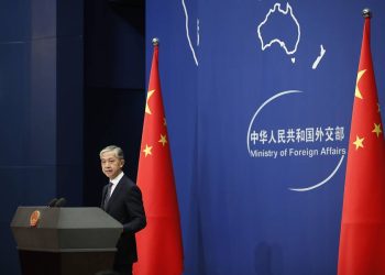 epa08677916 Chinese Foreign Ministry spokesman Wang Wenbin speaks during a daily media briefing at the Ministry of Foreign Affairs in Beijing, China, 18 September 2020.  EPA-EFE/WU HONG