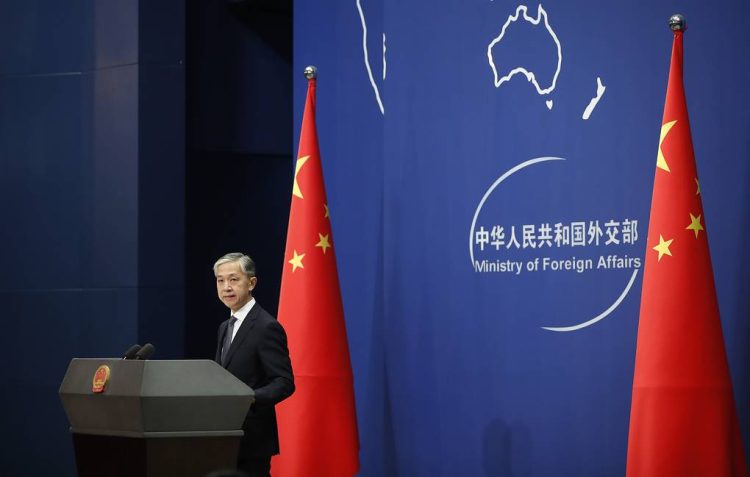 epa08677916 Chinese Foreign Ministry spokesman Wang Wenbin speaks during a daily media briefing at the Ministry of Foreign Affairs in Beijing, China, 18 September 2020.  EPA-EFE/WU HONG