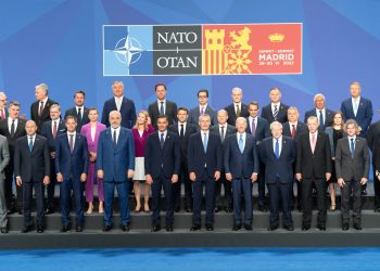 MADRID, SPAIN - JUNE 29: Prime Minister Boris Johnson (front, fourth right) stands beside US President Joe Biden (front, fifth right) and other world leaders posing for the family photo during the Nato summit on June 29, 2022 in Madrid, Spain. The two-day summit will align the alliance's defense posture along its eastern edge, including ramping up troop levels and positioning heavy equipment, as Western leaders contemplate the next phase of the war in Ukraine. (Photo by Stefan Rousseau - WPA Pool/Getty Images)