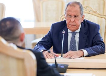 MOSCOW, RUSSIA  AUGUST 22, 2022: Russia's Foreign Minister Sergei Lavrov looks on during a meeting with Serbia's Interior Minister Aleksandar Vulin at the reception house of the Russian Ministry of Foreign Affairs in Spiridonovka Street. Russian Foreign Ministry Press Office/TASS

Ðîññèÿ. Ìîñêâà. Ìèíèñòð èíîñòðàííûõ äåë ÐÔ Ñåðãåé Ëàâðîâ è ìèíèñòð âíóòðåííèõ äåë Ñåðáèè Àëåêñàíäð Âóëèí (ñïðàâà íàëåâî) âî âðåìÿ ïåðåãîâîðîâ â Äîìå ïðèåìîâ ÌÈÄ ÐÔ íà Ñïèðèäîíîâêå. Âñòðå÷à ïîñâÿùåíà îáñóæäåíèþ ðÿäà âîïðîñîâ ðîññèéñêî-ñåðáñêîãî ñîòðóäíè÷åñòâà è îáìåíó ìíåíèÿìè ïî àêòóàëüíûì è ðåãèîíàëüíûì ïðîáëåìàì. Ïðåññ-ñëóæáà ÌÈÄ ÐÔ/ÒÀÑÑ