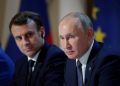 FILE PHOTO: French President Emmanuel Macron and Russia's President Vladimir Putin attend a joint news conference after a Normandy-format summit in Paris, France, December 9, 2019. REUTERS/Charles Platiau/Pool?