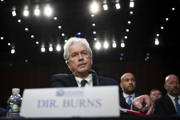 Central Intelligence Agency Director William Burns prepares for a Senate Select Committee on Intelligence hearing on worldwide threats, at the U.S. Capitol, in Washington, D.C., on Thursday, March 10, 2022. After the House passed a late night government funding bill with more than $13 Billion in additional funding for Ukraine, the Senate is expected to take up the measure and pass it before a government shutdown deadline. (Graeme Sloan/Sipa USA)(Sipa via AP Images)