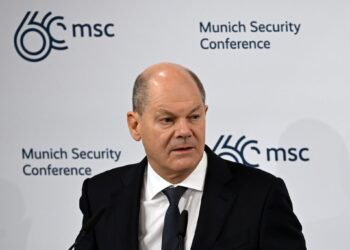 German Chancellor Olaf Scholz speaks during the 60th Munich Security Conference (MSC). Photo: Sven Hoppe/dpa