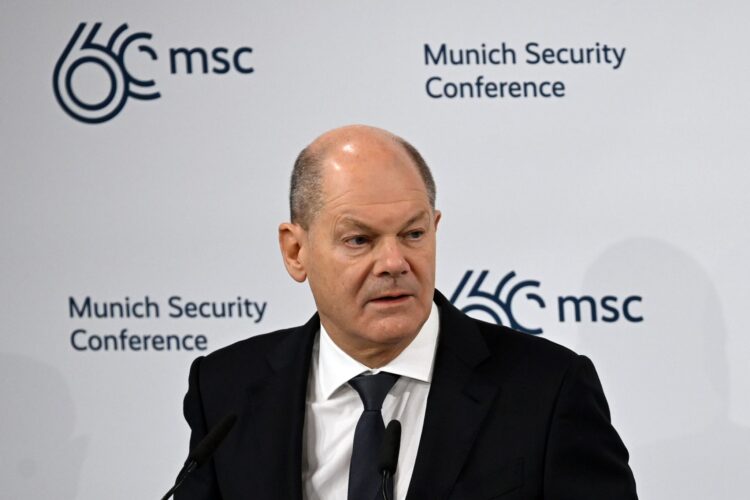German Chancellor Olaf Scholz speaks during the 60th Munich Security Conference (MSC). Photo: Sven Hoppe/dpa