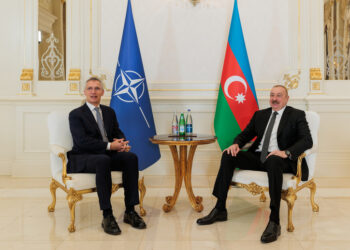 NATO Secretary General Jens Stoltenberg with the President of Azerbaijan, Ilham Aliyev