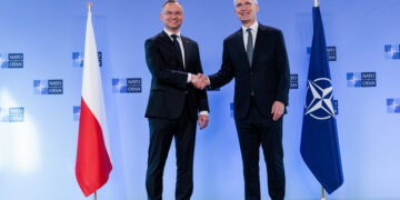 NATO Secretary General Jens Stoltenberg with the President of Poland, Andrzej Duda