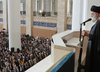 A handout picture provided by the Iranian supreme leader Ayatollah Ali Khamenei office shows him speaking during the Eid al-Fitr prayer ceremony in Tehran on April 10, 2024. (Photo by KHAMENEI.IR / AFP) / RESTRICTED TO EDITORIAL USE - MANDATORY CREDIT "AFP PHOTO / HO / KHAMENEI.IR" - NO MARKETING NO ADVERTISING CAMPAIGNS - DISTRIBUTED AS A SERVICE TO CLIENTS - RESTRICTED TO EDITORIAL USE - MANDATORY CREDIT "AFP PHOTO / HO / KHAMENEI.IR" - NO MARKETING NO ADVERTISING CAMPAIGNS - DISTRIBUTED AS A SERVICE TO CLIENTS /
