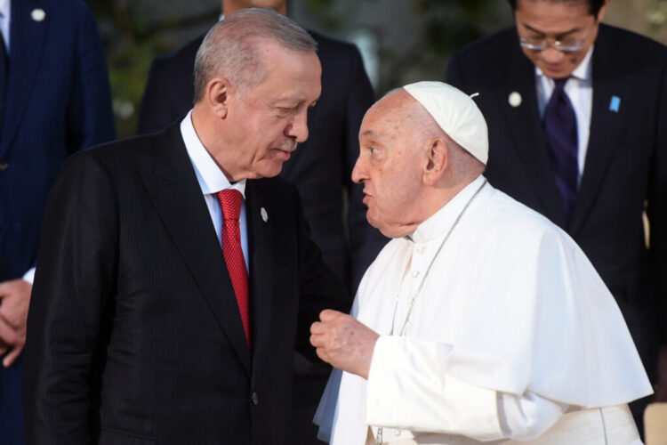 RECEP TAYYIP ERDOGAN PRESIDENTE TURCHIA JORGE MARIO BERGOGLIO PAPA FRANCESCO