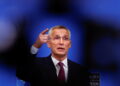 FILE PHOTO: NATO Secretary General Jens Stoltenberg speaks during a news conference on the eve of a NATO summit, amid Russia's invasion of Ukraine, in Brussels, Belgium March 23, 2022. REUTERS/Gonzalo Fuentes/File Photo