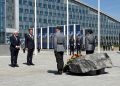 Federal President Frank-Walter Steinmeier and Nato Secretary General Mark Rutte laid a wreath at the ceremony at the Nato headquarters. Photo: Ansgar Haase/dpa