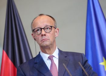28 May 2025, Berlin: German Chancellor Friedrich Merz holds a joint press conference with Ukraine's President Volodymyr Zelensky (not pictured) at the German Chancellery in Berlin. Photo: Kay Nietfeld/dpa