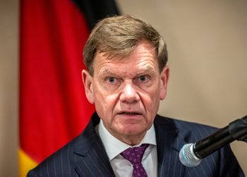 28 May 2025, US, Washington: German Foreign Minister Johann Wadephul speaks during a press statement following the meeting with his US counterpart Marco Rubio at the State Department. Photo: Michael Kappeler/dpa