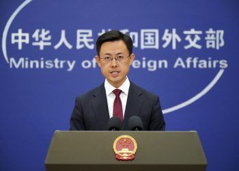 Guo Jiakun who was appointed as the new spokesperson for the Chinese Ministry of Foreign Affairs attends a press conference in Beijing, China on January 7, 2025.( The Yomiuri Shimbun via AP Images )