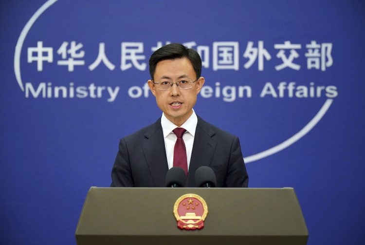 Guo Jiakun who was appointed as the new spokesperson for the Chinese Ministry of Foreign Affairs attends a press conference in Beijing, China on January 7, 2025.( The Yomiuri Shimbun via AP Images )