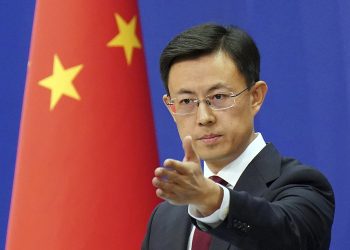 Guo Jiakun who was appointed as the new spokesperson for the Chinese Ministry of Foreign Affairs attends a press conference in Beijing, China on January 7, 2025.( The Yomiuri Shimbun via AP Images )