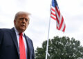 FILE PHOTO: U.S. President Donald Trump talks to the press on the South Lawn of the White House, in Washington, U.S., September 7, 2025. REUTERS/Annabelle Gordon/File Photo