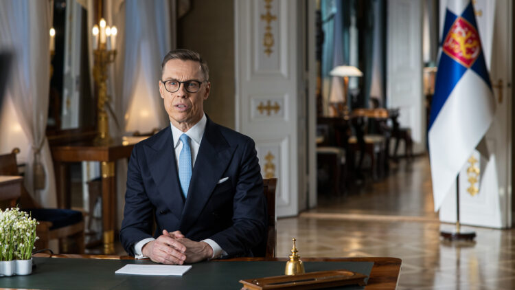 Tasavallan presidentti Alexander Stubbin uudenvuodenpuhe 1.1.2025. Kuva: Matti Porre/Tasavallan presidentin kanslia