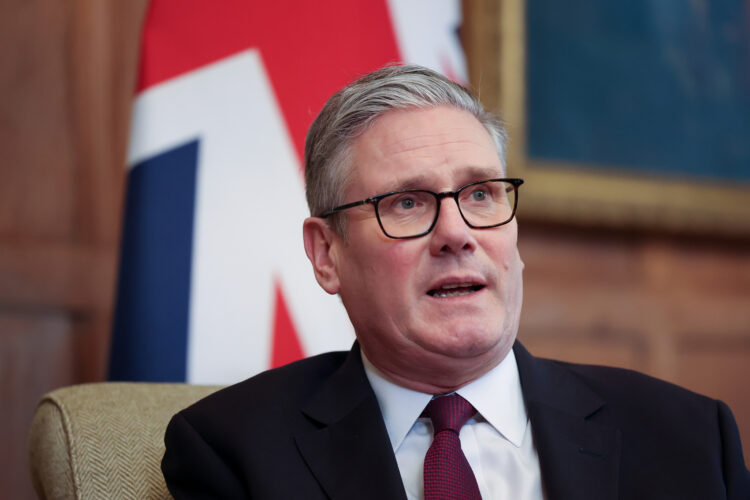 Keir Starmer, UK prime minister, during a bilateral meeting with Mette Frederiksen, Denmark's prime minister, at Chequers, near Aylesbury, UK, on Thursday, Jan. 22, 2026. Frederiksen said she’d been in close contact with NATO before and after US President Donald Trump’s meeting with the alliance in Davos, and that there had been no negotiation about sovereignty. Photographer: Andy Rain/EPA/Bloomberg