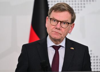 22 January 2026, Ethiopia, Addis Abeba: German Foreign Minister Johann Wadephul speaks during a joint press conference with Ethiopian Foreign Minister Gedion Timothewos Hessebon (not pictured) at the Ethiopian Foreign Ministry. Photo: Sebastian Gollnow/dpa