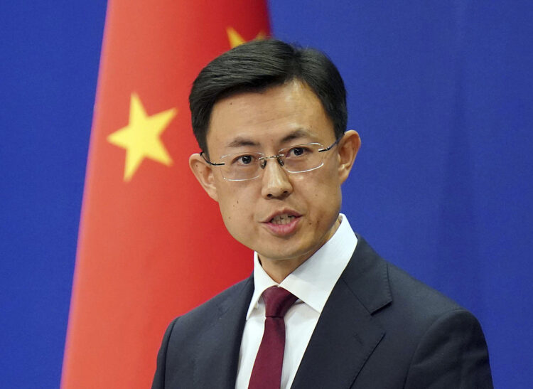 Guo Jiakun who was appointed as the new spokesperson for the Chinese Ministry of Foreign Affairs attends a press conference in Beijing, China on January 7, 2025.( The Yomiuri Shimbun via AP Images )