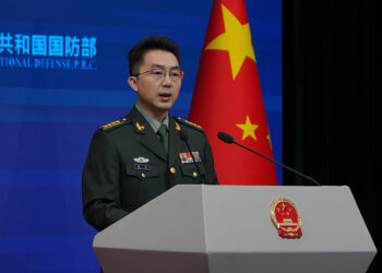 China's Ministry of National Defense spokesperson Jiang Bin speaks during a monthly press briefing, in Beijing, China, Thursday, Jan. 29, 2026. (AP Photo/Andy Wong)