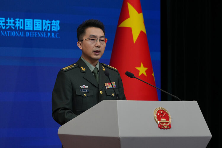 China's Ministry of National Defense spokesperson Jiang Bin speaks during a monthly press briefing, in Beijing, China, Thursday, Jan. 29, 2026. (AP Photo/Andy Wong)