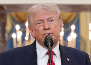 U.S. President Donald Trump delivers an address to the nation about the Iran war at the White House in Washington, D.C., U.S. April 1, 2026. Alex Brandon/Pool via REUTERS