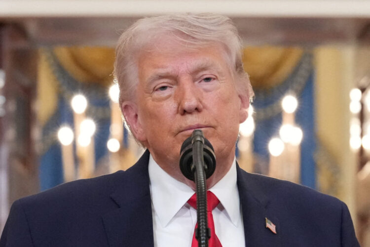 U.S. President Donald Trump delivers an address to the nation about the Iran war at the White House in Washington, D.C., U.S. April 1, 2026. Alex Brandon/Pool via REUTERS