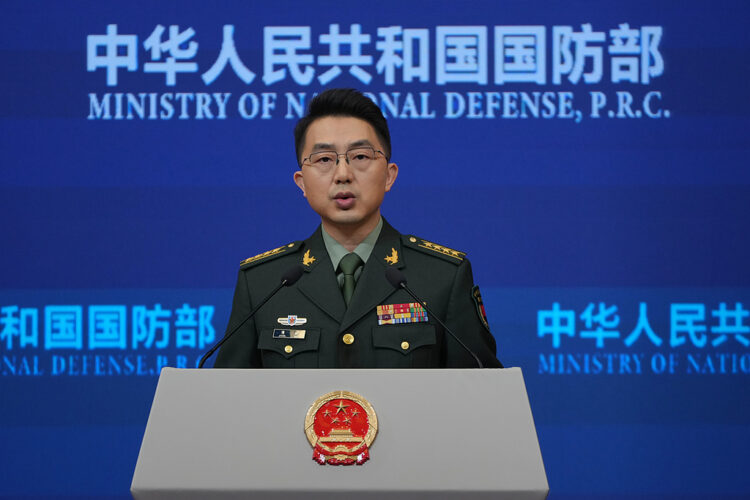 China's Ministry of National Defense spokesperson Jiang Bin speaks during a press briefing, in Beijing, China, Thursday, Jan. 29, 2026. (AP Photo/Andy Wong)