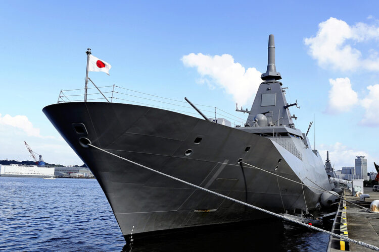 File Photo: A photo shows the Japan Maritime Self-Defense Force (JMSDF) destroyer "Mogami" docked at the Yokosuka base, Yokosuka City, Kanagawa Prefecture, Japan, on September 5, 2022. The New Zealand government announced on May 7, 2026, that it is considering an improved version of the Japan Maritime Self-Defense Force's "Mogami-class" destroyer as one of the leading candidates for its new frigate fleet. The British Royal Navy's "Type 31" frigate is another candidate. ( The Yomiuri Shimbun via AP Images )