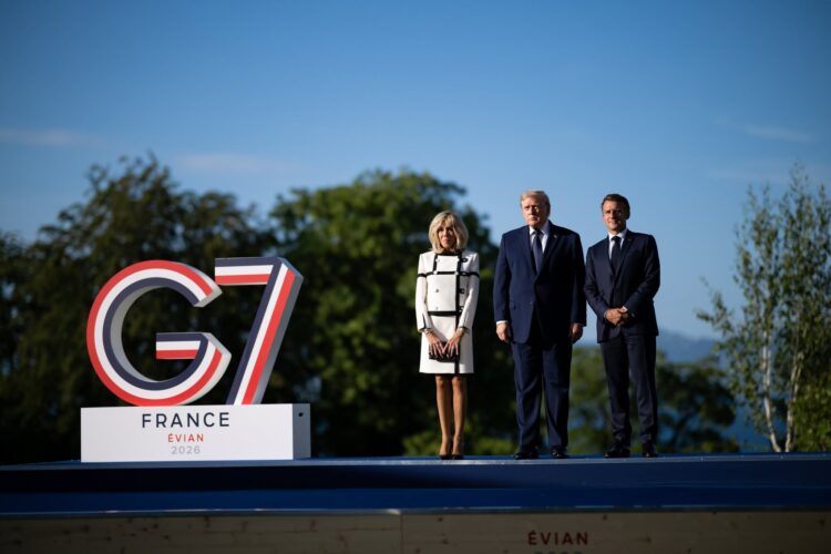 President Donald J. Trump participates in a working dinner with G7 leaders at the Hotel Royal Evian, Monday, June 15, 2026, during the G7 in Evians-les-Bains, France. (Official White House Photo by Daniel Torok)