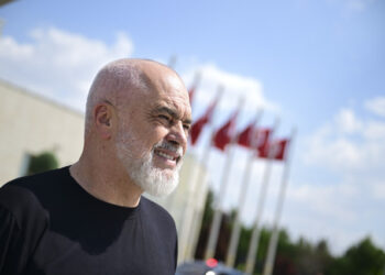 ANKARA, TURKIYE - JULY 9: Albania Prime Minister Edi Rama departs from Esenboga Airport following the 36th NATO Heads of State and Government Summit in Ankara, Turkiye, on July 9, 2026. Mehmet Futsi / AnadoluNo Use USA No use UK No use Canada No use France No use Japan No use Italy No use Australia No use Spain No use Belgium No use Korea No use South Africa No use Hong Kong No use New Zealand No use Turkey