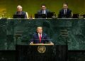 President Donald J. Trump delivers remarks to the 81st session of the United Nations General Assembly, Tuesday, September 22, 2026, at U.N. Headquarters in New York City. (Official White House Photo by Daniel Torok)
