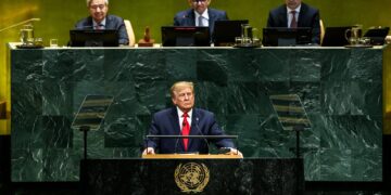 President Donald J. Trump delivers remarks to the 81st session of the United Nations General Assembly, Tuesday, September 22, 2026, at U.N. Headquarters in New York City. (Official White House Photo by Daniel Torok)