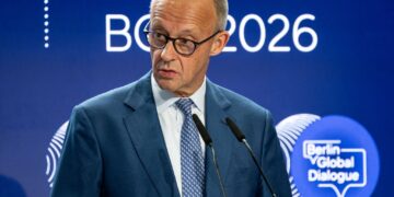 German Chancellor Friedrich Merz attends the Berlin Global Dialogue at the European School of Management and Technology (ESMT) in Berlin. Photo: Fabian Sommer/dpa